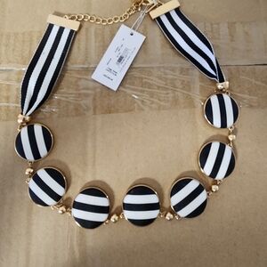 White Black Striped Kate Spade Necklace